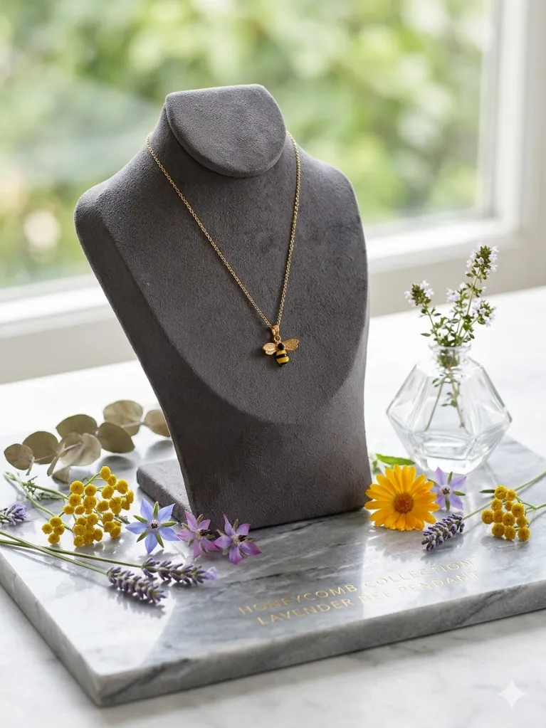 Rustic HoneyBee Pendant Chain.webp