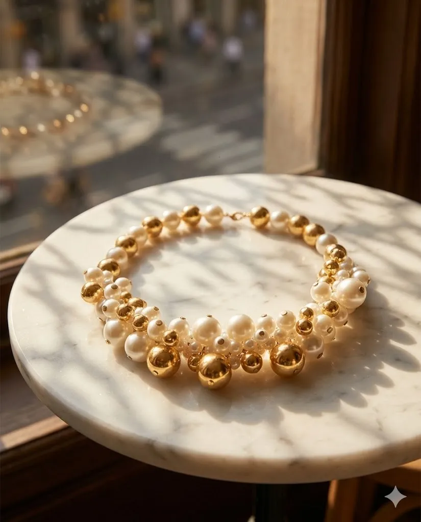 Multi Pearl Chunky Necklace.webp