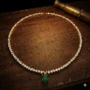 Green Emerald Tennis Pendant Chain.webp