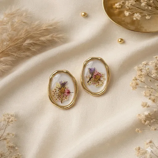 White Raisin Floral Studs.webp