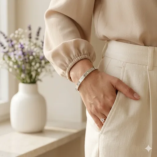 Stone Studed Cartier Silver .webp