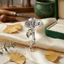 Gingko Silver Brooch.webp