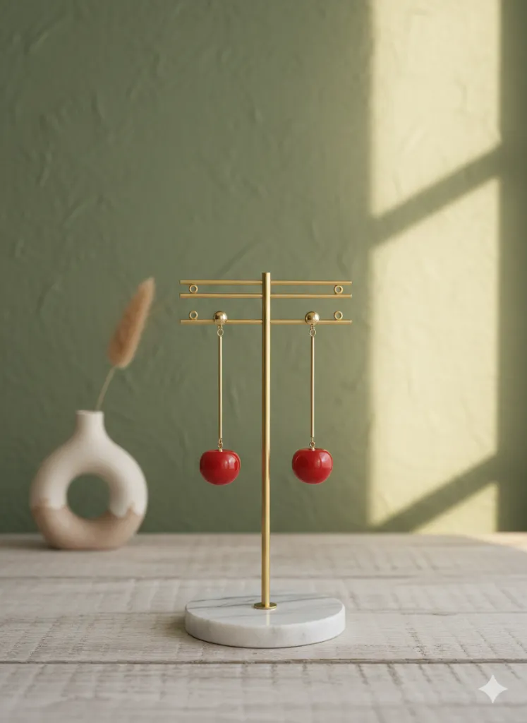 [E007] Cherry Drop Danglers