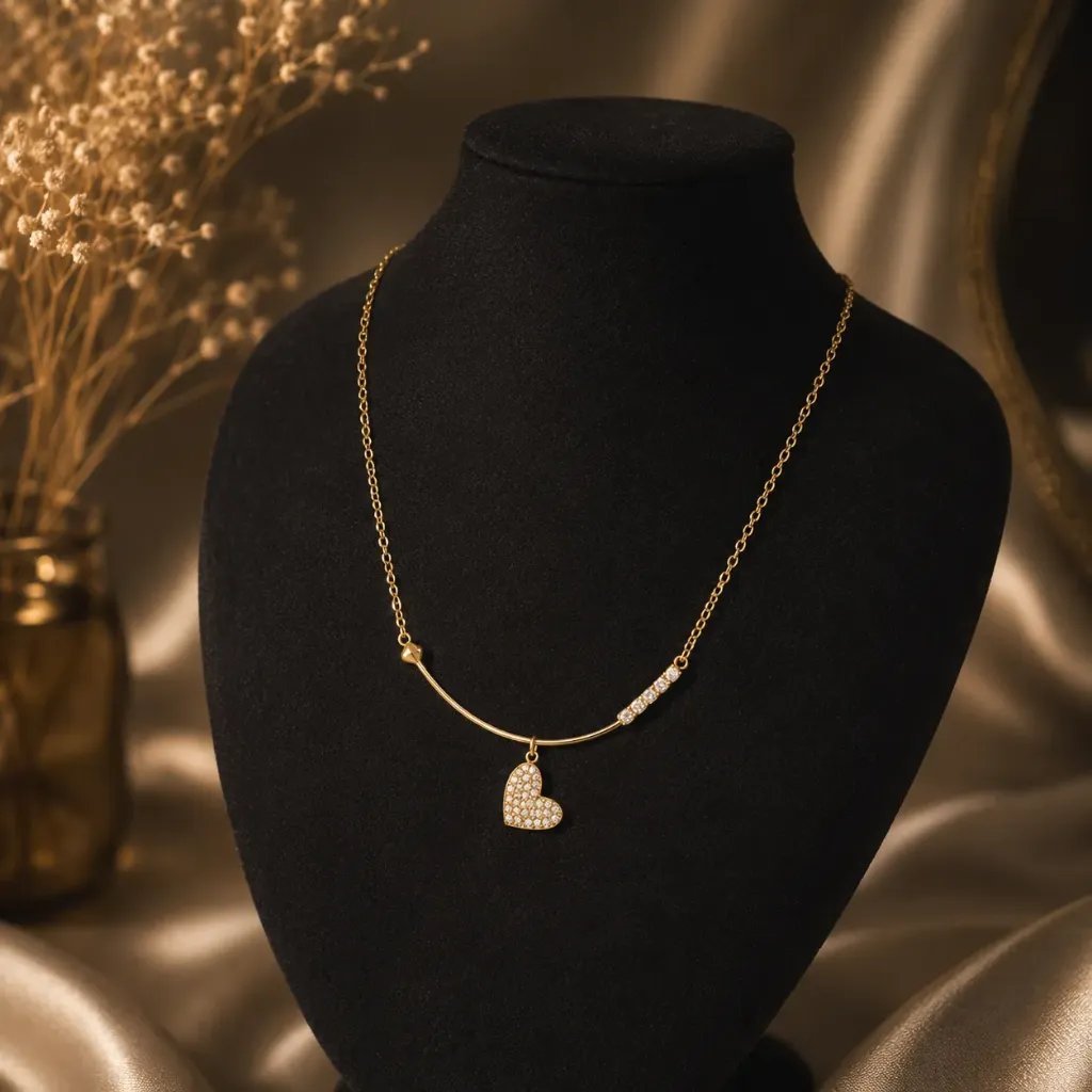 [N045] Longline Heart Necklace