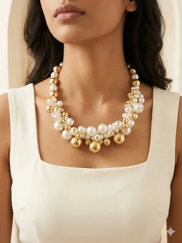 Multi Pearl Chunky Necklace