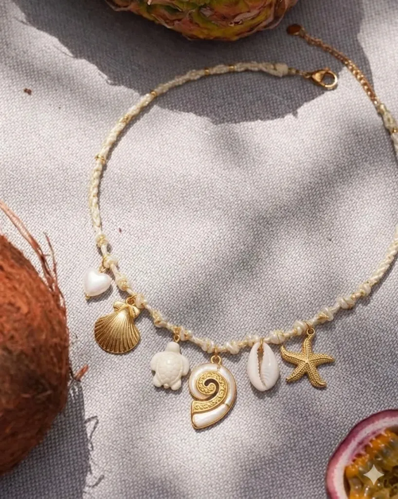 White SeaShell Charm Necklace