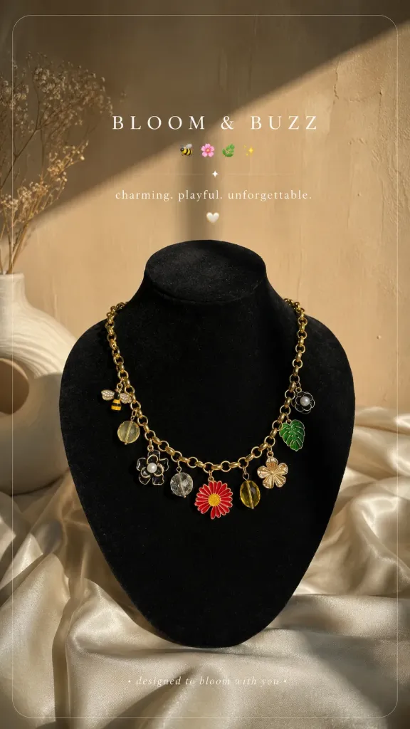 Bloom & Buzz Charm Necklace