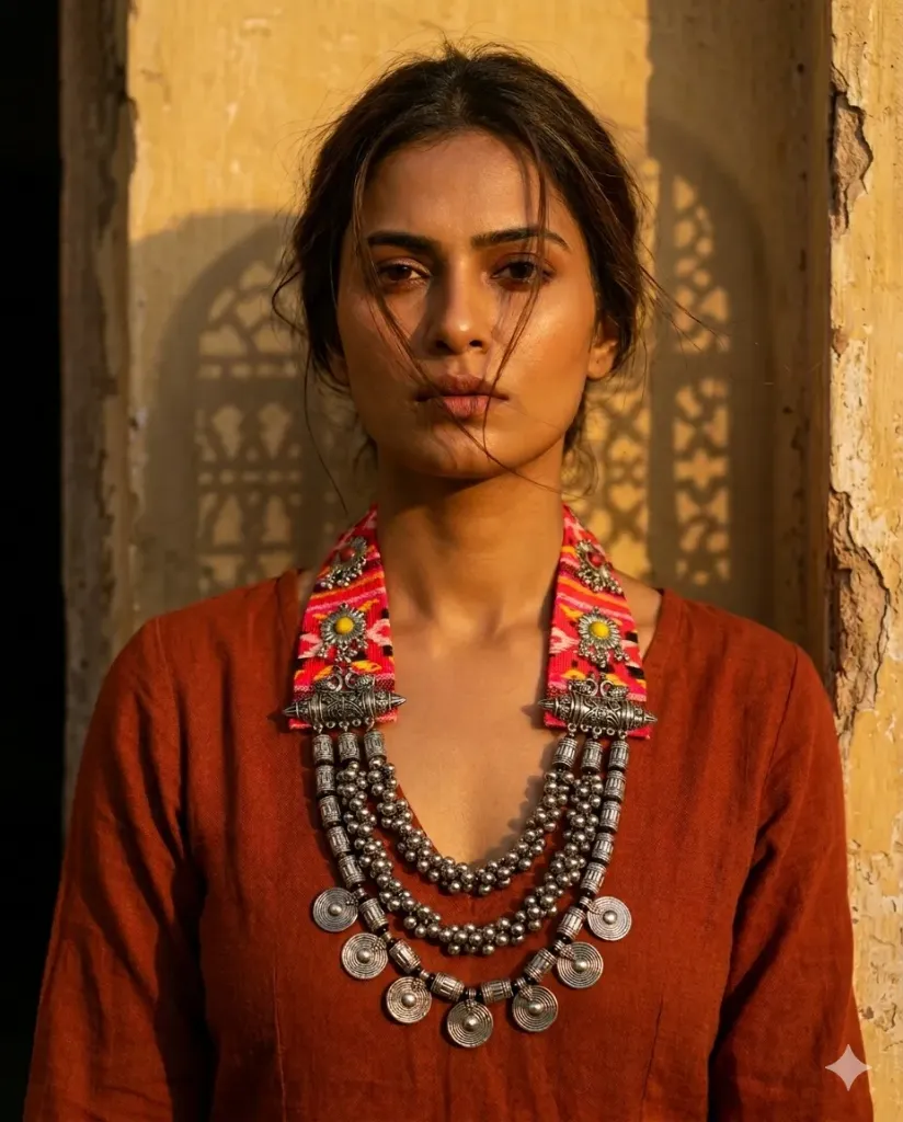 Gulnaar Oxidised Necklace