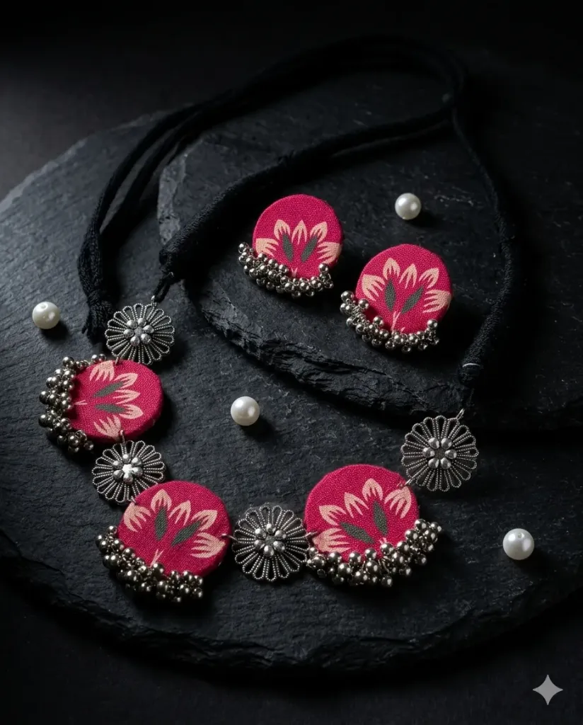 Pink Floral Osidised Set