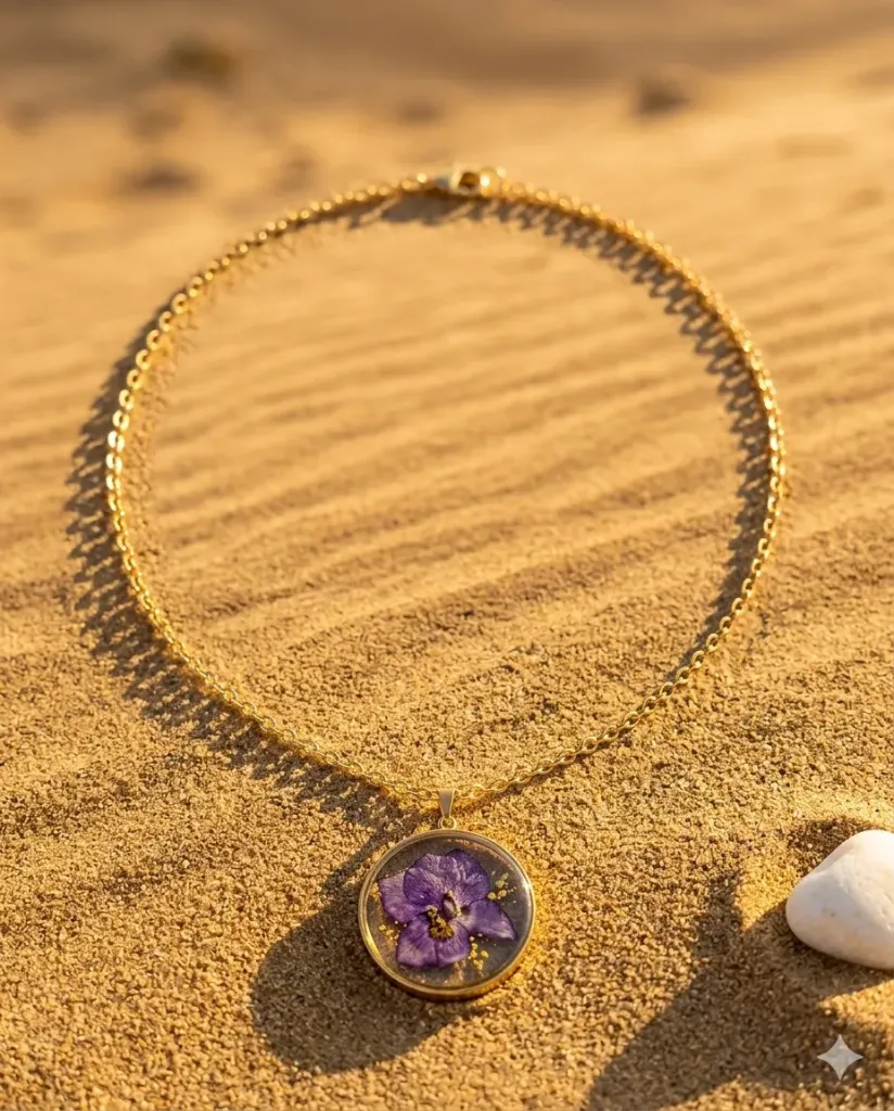 Mystic Raisin Floral Pendant Chain