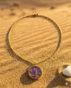 Mystic Raisin Floral Pendant Chain