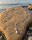 Silver Double Pearl Dainty Necklace