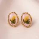 Pink Raisin Floral Studs