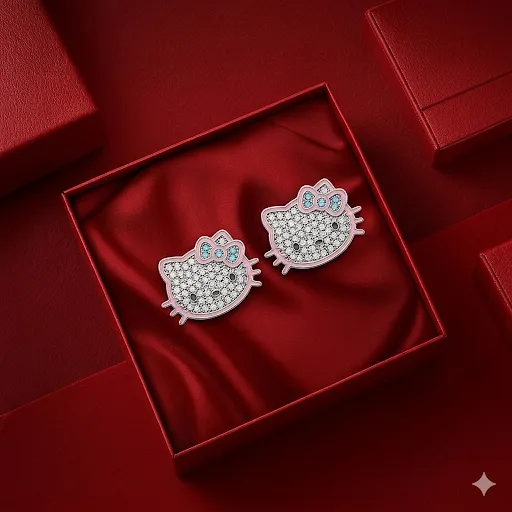 Hello Kitty Cz Studs