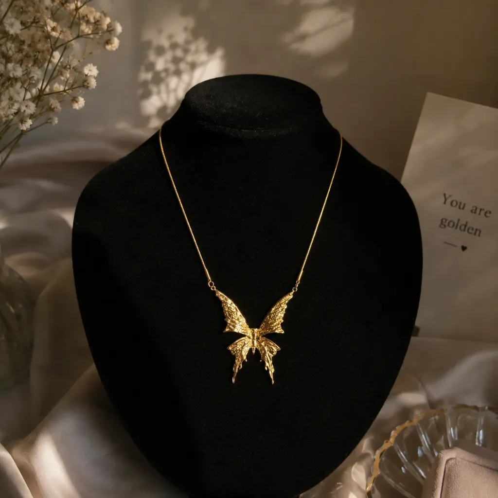 Chunky Butterfly Pendant Chain